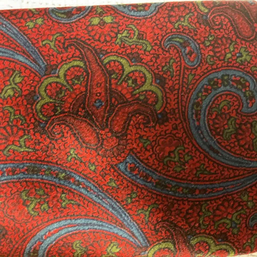 Oscar De La Renta Men's Red Paisley Silk Necktie Blue &‎ Green Classic Business